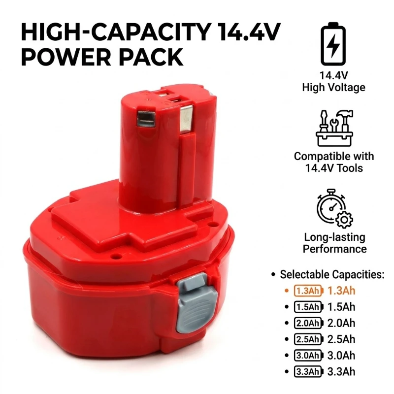 1.3AH -3.3AH 14.4V Is Suitable for Makita 14.4VA High-capacity Combination Power Electric Tool Range Rechargeable Battery
1.3AH -3.3AH 14.4V Is Suitable for Makita 14.4VA High-capacity Combination Power Electric Tool Range Rechargeable Battery