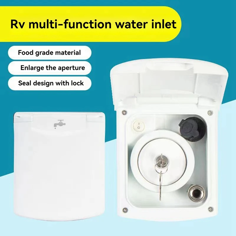 RV Multifunctional Water Filler Combined Water Inlet Camper Trailer Caravan Gravity Water Inlet Box
RV Multifunctional Water Filler Combined Water Inlet Camper Trailer Caravan Gravity Water Inlet Box