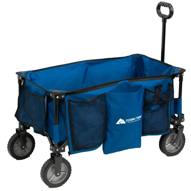 Ozark Trail Quad Fold Camping Wagon with Telescoping Handle, Blue, Polyester
Ozark Trail Quad Fold Camping Wagon with Telescoping Handle, Blue, Polyester