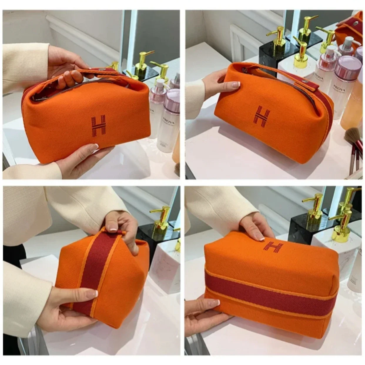 Fabric Cosmetics Bag Cosmetic Bag Ins Style High-Looking Satchel Hand-Held High-End Popular Large-Capacity Travel Fashion Fabric
Fabric Cosmetics Bag Cosmetic Bag Ins Style High-Looking Satchel Hand-Held High-End Popular Large-Capacity Travel Fashion Fabric