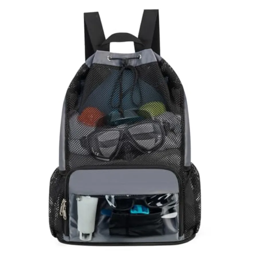 Drawstring Backpack Sandproof Beach Backpack with Shoe Compartment and Wet Pocket Waterproof Mesh Swim Bag Pool Bag for Gym, Tr
Drawstring Backpack Sandproof Beach Backpack with Shoe Compartment and Wet Pocket Waterproof Mesh Swim Bag Pool Bag for Gym, Tr