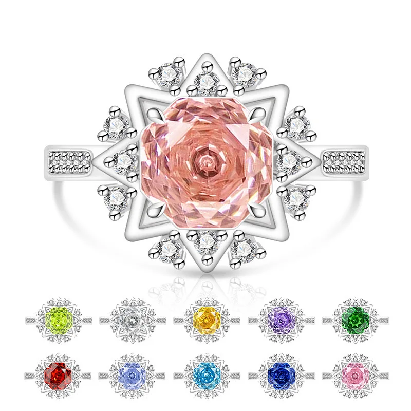 925 Sterling Silver Rose Cut High Carbon Diamond Star Snowflake Design Light Luxury Ring
925 Sterling Silver Rose Cut High Carbon Diamond Star Snowflake Design Light Luxury Ring