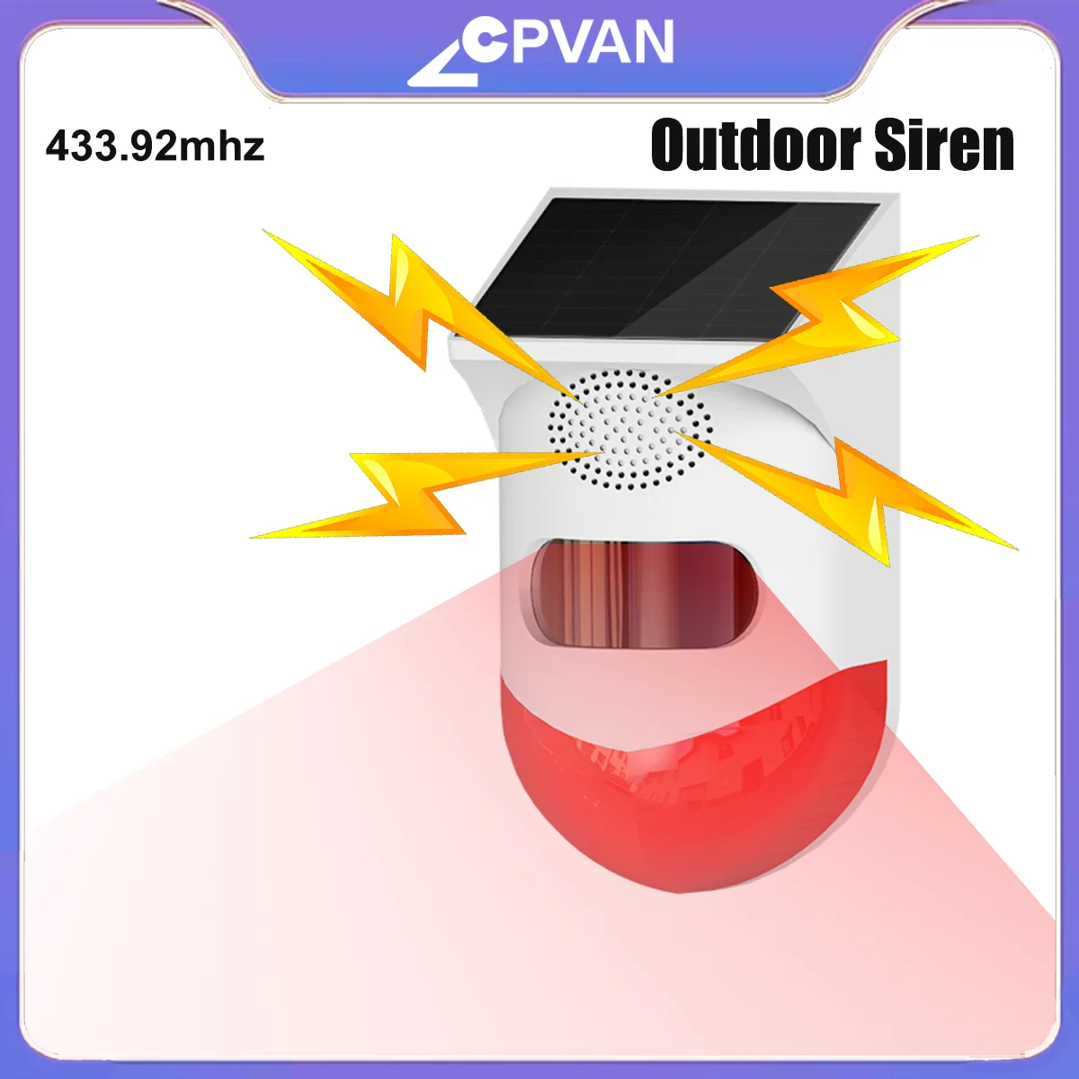 CPVAN 433MHZ Wireless Indoor/Outdoor Infrared Alarm PIR Motion Detector Sensor 120dB for Home Security Alarm System Accessory
CPVAN 433MHZ Wireless Indoor/Outdoor Infrared Alarm PIR Motion Detector Sensor 120dB for Home Security Alarm System Accessory