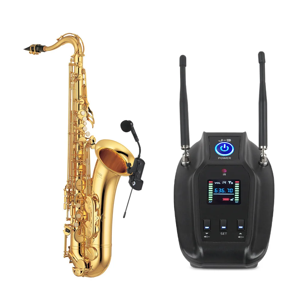 Saxophone Professional Wireless Microphone Receiver System Musical Instrument Pickup Microphone for Outdoor Stage Performance
Saxophone Professional Wireless Microphone Receiver System Musical Instrument Pickup Microphone for Outdoor Stage Performance