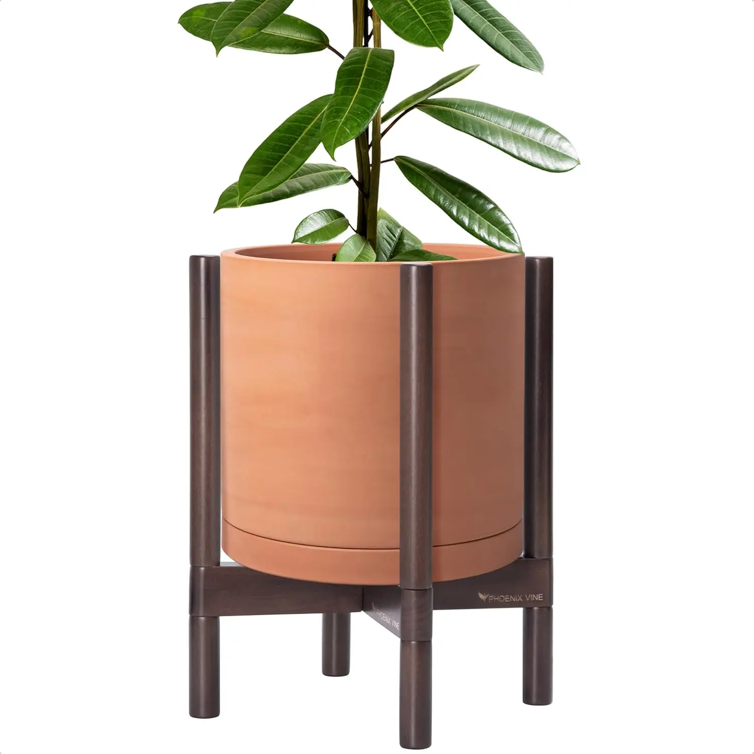 Dev Terracotta Planter with Walnut Color Stand - 12 Inch Modern Round Flower Pot with Wood Planter Holder, Terracotta, 55-B-W-5
Dev Terracotta Planter with Walnut Color Stand - 12 Inch Modern Round Flower Pot with Wood Planter Holder, Terracotta, 55-B-W-5