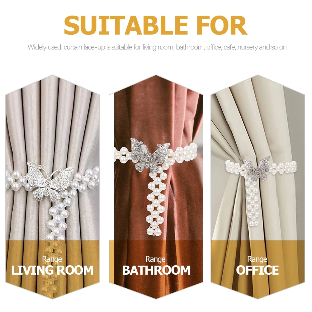 4pcs Decorative Curtain Tiebacks Butterfly Pearl Design Smooth Edges Practical Window Drapery Holdback Bedroom Home
4pcs Decorative Curtain Tiebacks Butterfly Pearl Design Smooth Edges Practical Window Drapery Holdback Bedroom Home