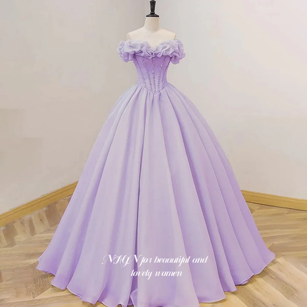 NFYN Lavender Prom Dress Fluffy Party Dress Off Shoulder Evening Gowns Tulle Celebrity Princess Dress vestidos Customized
NFYN Lavender Prom Dress Fluffy Party Dress Off Shoulder Evening Gowns Tulle Celebrity Princess Dress vestidos Customized