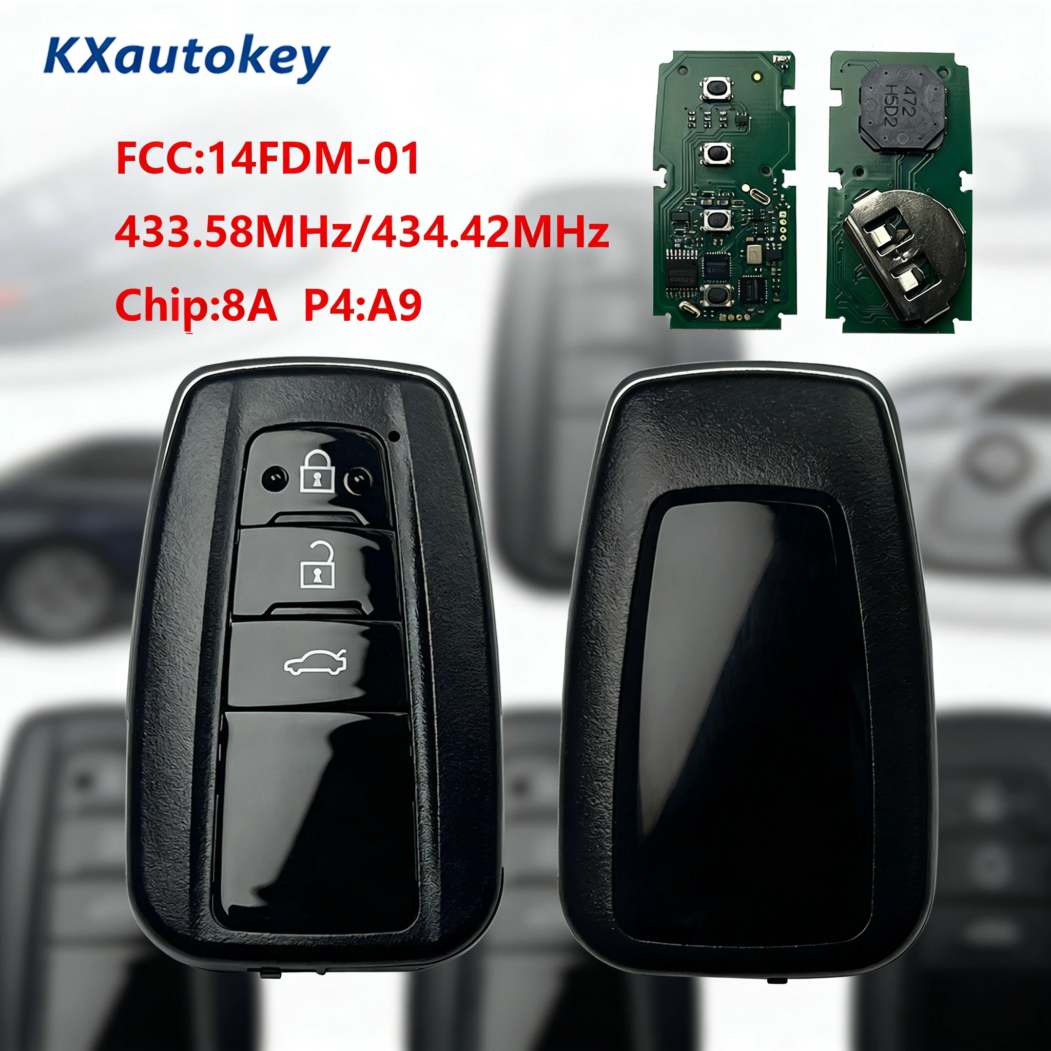 KXK007048 Для Toyota Camry 2018: Смарт-ключ-заменитель FCC-14FDM-01, полный комплект автомобильного дистанционного ключа с чипом
KXK007048 Для Toyota Camry 2018: Смарт-ключ-заменитель FCC-14FDM-01, полный комплект автомобильного дистанционного ключа с чипом