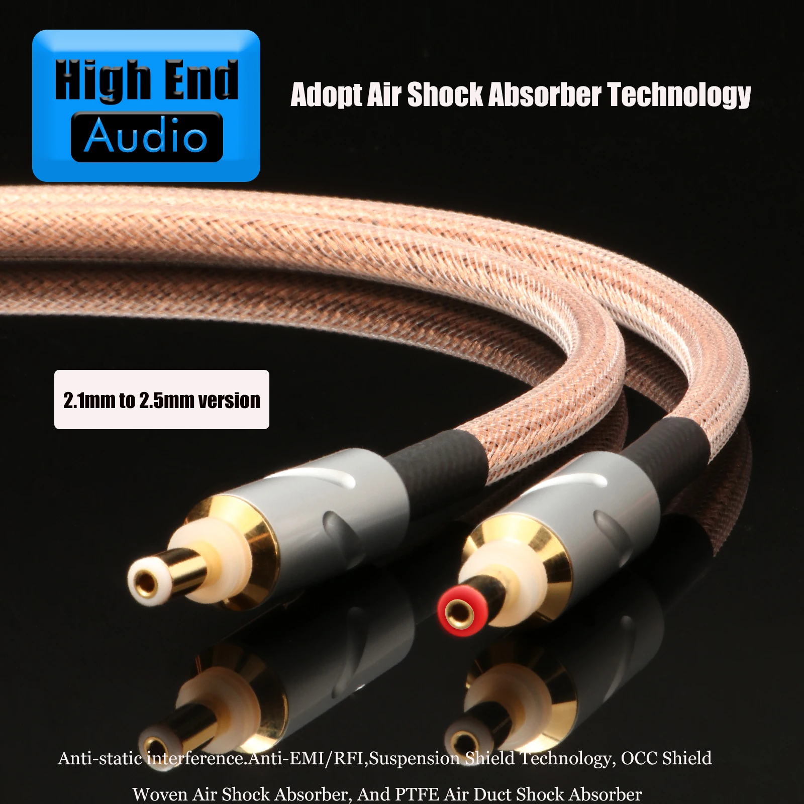 Preffair HIFI OCC Copper DC21 DC25 to 5.5mm 2.1mm/2.5mm DC Cable High Fidelity Audio Cable for Phono UPS Amplifier
Preffair HIFI OCC Copper DC21 DC25 to 5.5mm 2.1mm/2.5mm DC Cable High Fidelity Audio Cable for Phono UPS Amplifier