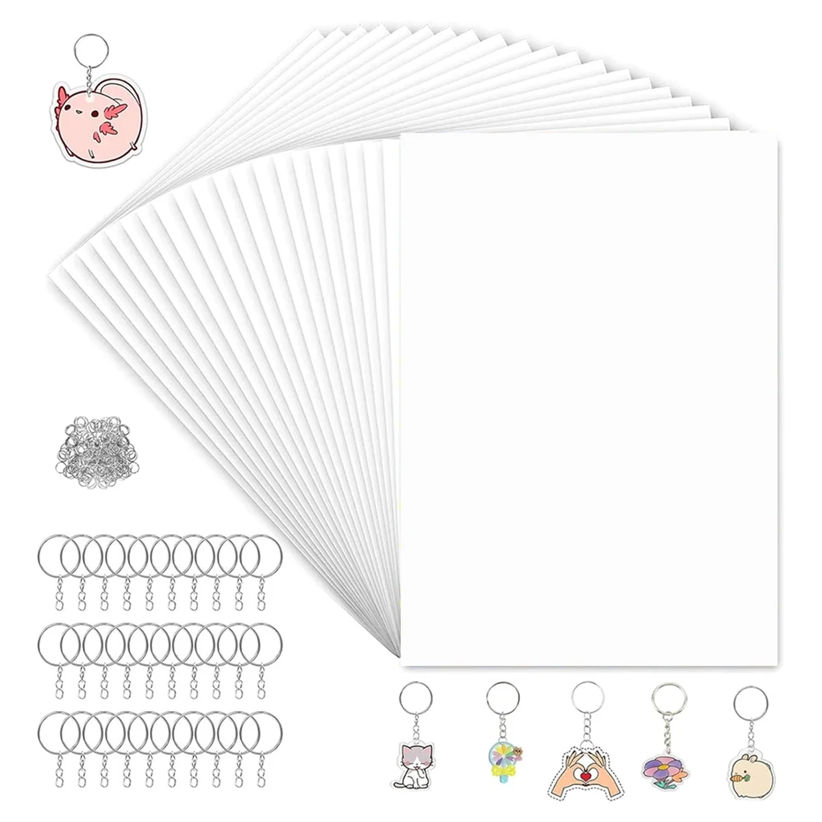 160Pcs Shrink Plastic Sheets Kit,7.9 X 5.7 Inch Shrink Paper Sheets and Keychains Making Accessories for Kids DIY Craft
160Pcs Shrink Plastic Sheets Kit,7.9 X 5.7 Inch Shrink Paper Sheets and Keychains Making Accessories for Kids DIY Craft