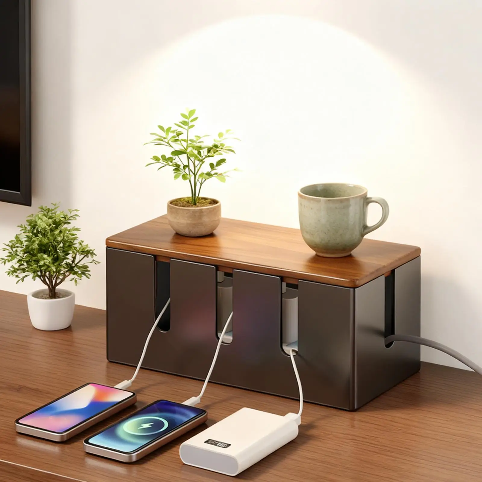 Wooden Cord Hider Desk Organizer Durable Cable Management Box for Protecting Floor Wires Office Use
Wooden Cord Hider Desk Organizer Durable Cable Management Box for Protecting Floor Wires Office Use