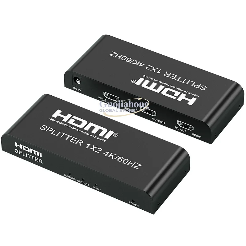 Cross-border 4K60Hz splitter 1x2 port high definition audio & video one drag two 2.0 one in two out
Cross-border 4K60Hz splitter 1x2 port high definition audio & video one drag two 2.0 one in two out