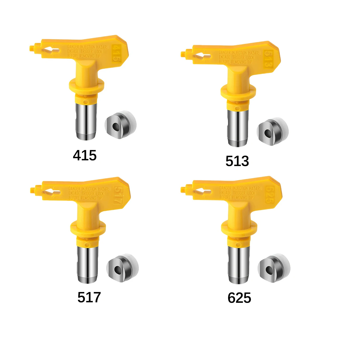 4Pcs High Pressure Airless Spray Nozzle Reversible Tip 415/513/517/625 Paint Sprayer Accessory for Home DIY Painting
4Pcs High Pressure Airless Spray Nozzle Reversible Tip 415/513/517/625 Paint Sprayer Accessory for Home DIY Painting