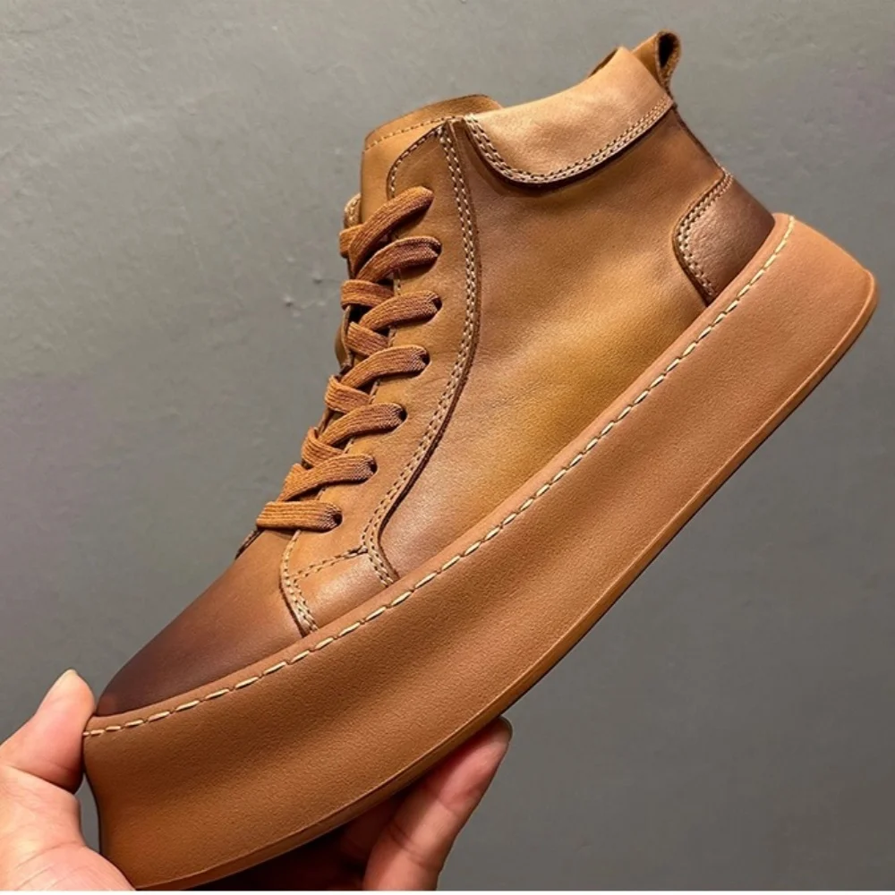 QHCCID Retro Cowhide Leisure Boots, Cowhide Leather Men's Winter Ankle Booties, High-Top Trainers Men's Casual Sneakers
QHCCID Retro Cowhide Leisure Boots, Cowhide Leather Men's Winter Ankle Booties, High-Top Trainers Men's Casual Sneakers