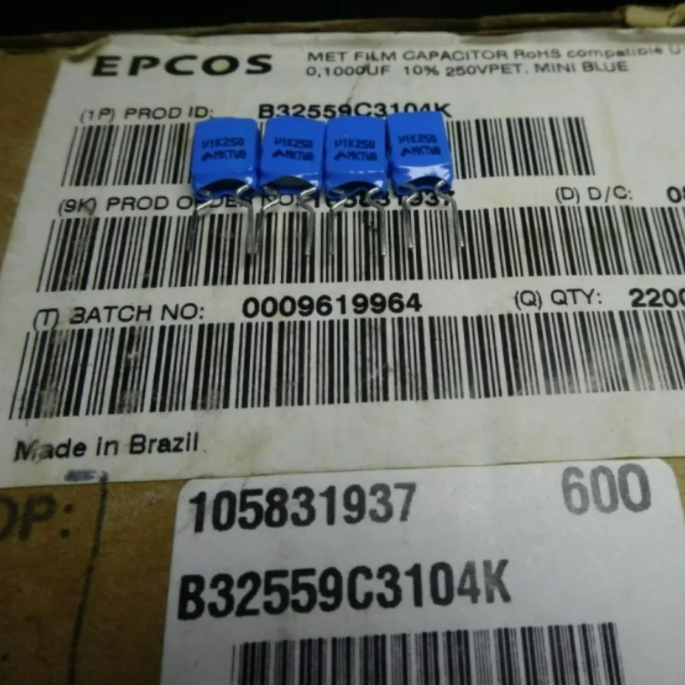 20PCS EPCOS 0.1uf/250v 100nf 104 new 5mm Thousand Layer Cake Capacitor B32559C3104K
20PCS EPCOS 0.1uf/250v 100nf 104 new 5mm Thousand Layer Cake Capacitor B32559C3104K
