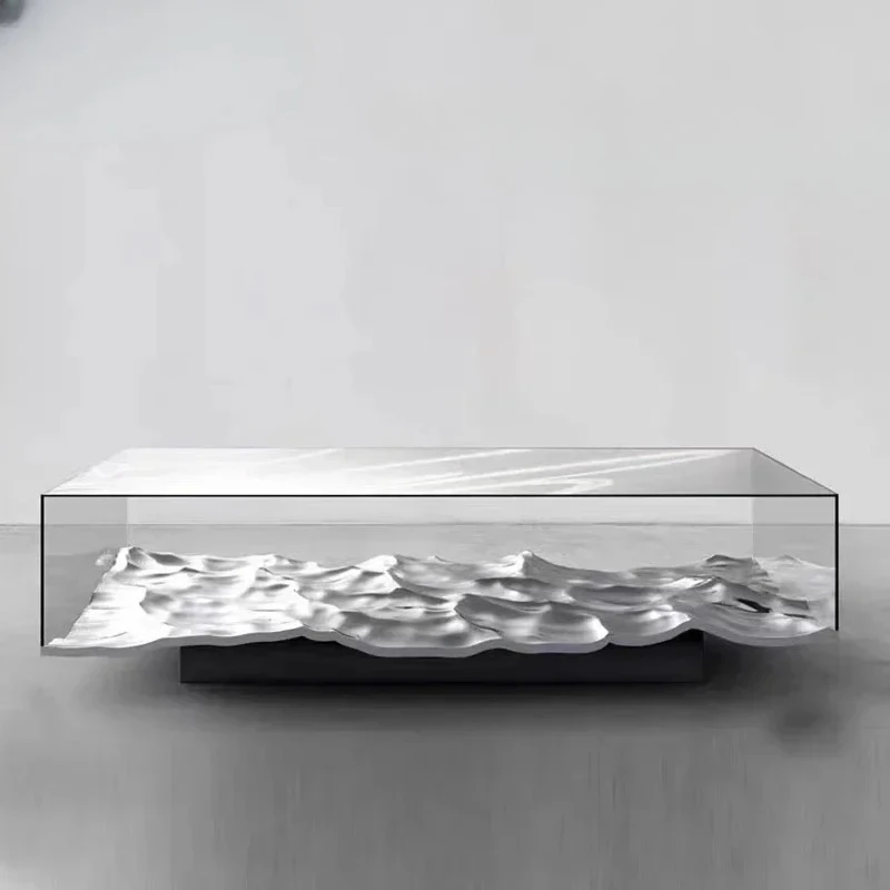 Nordic glass water ripple coffee table electroplating living room hotel simple modern rectangular multi-person solid color table
Nordic glass water ripple coffee table electroplating living room hotel simple modern rectangular multi-person solid color table