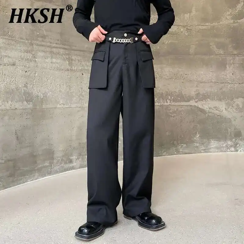 HKSH Брюки для спецодежды с высокой талией и цепочкой, длинные мужские брюки с коллажем, трехмерные карманы, прямые брюки, весна-осень, повседневные HK0088
HKSH Брюки для спецодежды с высокой талией и цепочкой, длинные мужские брюки с коллажем, трехмерные карманы, прямые брюки, весна-осень, повседневные HK0088