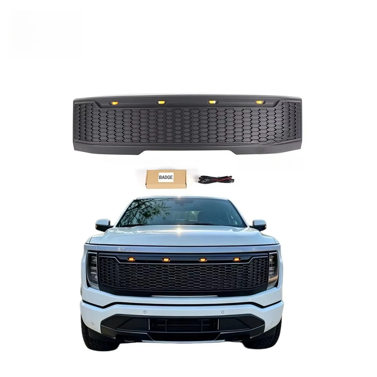 Upgraded ABS Front Black Grille With LED Light Fits For FORD F150 LIGHTNING 2023 Support OE Front Camera Installation
Upgraded ABS Front Black Grille With LED Light Fits For FORD F150 LIGHTNING 2023 Support OE Front Camera Installation