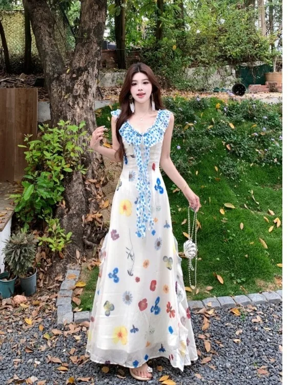 plus Size Floral Print Summer Dress Women's A-Line Long Dress Slimming High Waist Design Sweet Style City Commute Suitable
plus Size Floral Print Summer Dress Women's A-Line Long Dress Slimming High Waist Design Sweet Style City Commute Suitable