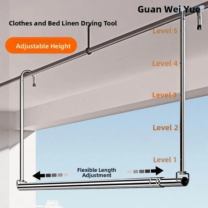 Simple Mobile Anti-Theft Window Clothes Drying Rod Hook Blanket Drying Frame Multi-Purpose Extended Hanging Lightweight
Simple Mobile Anti-Theft Window Clothes Drying Rod Hook Blanket Drying Frame Multi-Purpose Extended Hanging Lightweight