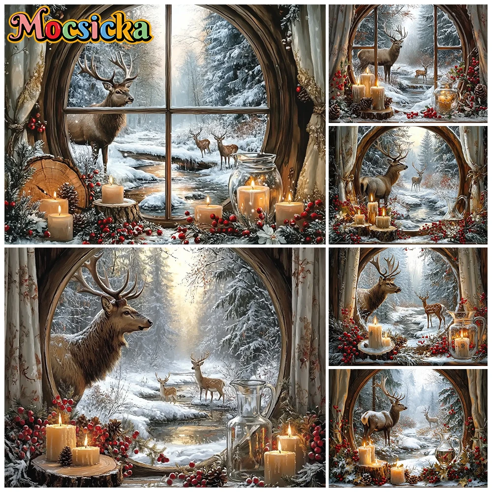 Mocsicka Vintage Winter Forest Deer Window Photography Background Snow Tree Stream Christmas Family Portrait Holiday Backdrops
Mocsicka Vintage Winter Forest Deer Window Photography Background Snow Tree Stream Christmas Family Portrait Holiday Backdrops