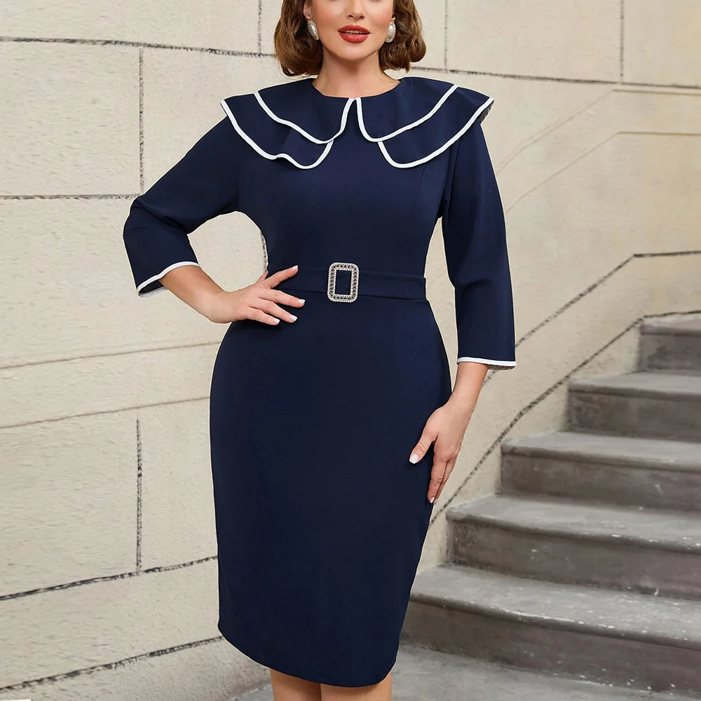 Vintage Dresses for Women O Neck Full Sleeve Belt Waisted Package Hips Mid Calf Elegant Birthday Party Dinner Night Dress Cloth
Vintage Dresses for Women O Neck Full Sleeve Belt Waisted Package Hips Mid Calf Elegant Birthday Party Dinner Night Dress Cloth