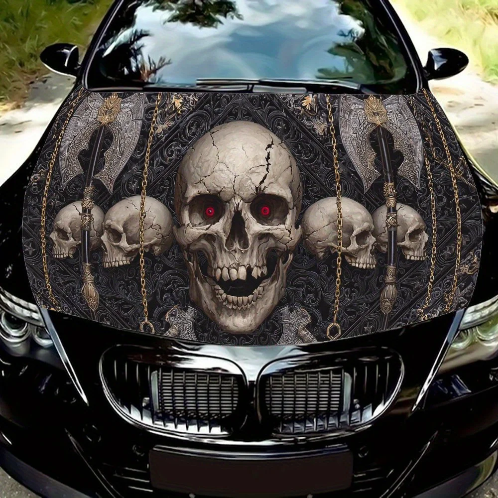 Sinister Skull Trio PVC Car Vinyl Wraps, Self-Adhesive Waterproof Car Hood Decal Sticker, Car Decoration Protection Stickers for
Sinister Skull Trio PVC Car Vinyl Wraps, Self-Adhesive Waterproof Car Hood Decal Sticker, Car Decoration Protection Stickers for