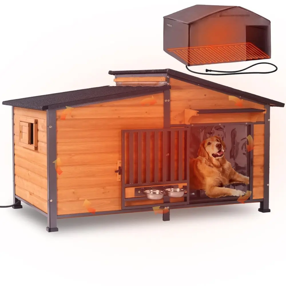Extra Large Heated Dog House Insulated Dog Kennel Weatherproof Dog Shelter with Safe Heating Pad, ChewProof Metal Frame, Rotata
Extra Large Heated Dog House Insulated Dog Kennel Weatherproof Dog Shelter with Safe Heating Pad, ChewProof Metal Frame, Rotata