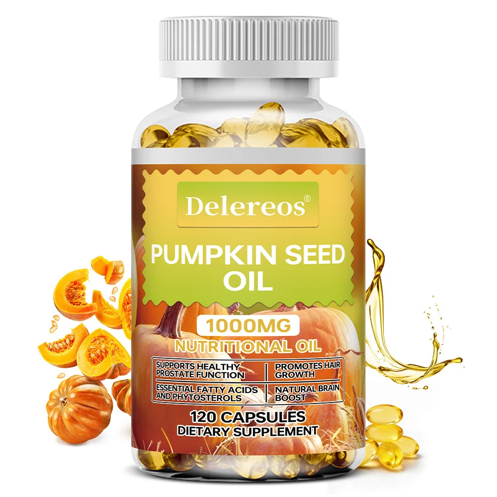 Pumpkin Seed Oil - 1000 Mg, Natural Source of Essential Fatty Acids, Beneficial for Hair Growth, Prostate Health, and Gut Health
Pumpkin Seed Oil - 1000 Mg, Natural Source of Essential Fatty Acids, Beneficial for Hair Growth, Prostate Health, and Gut Health