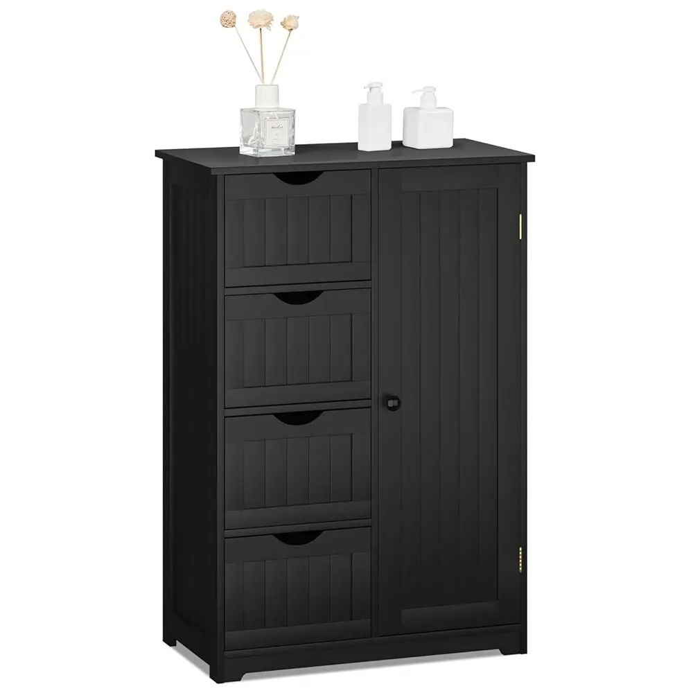 Bathroom Storage Cabinet, Wooden Storage Organizer With 4 Deep Drawers & Adjustable Shelf, Modern Floor Cabinet For Living
Bathroom Storage Cabinet, Wooden Storage Organizer With 4 Deep Drawers & Adjustable Shelf, Modern Floor Cabinet For Living