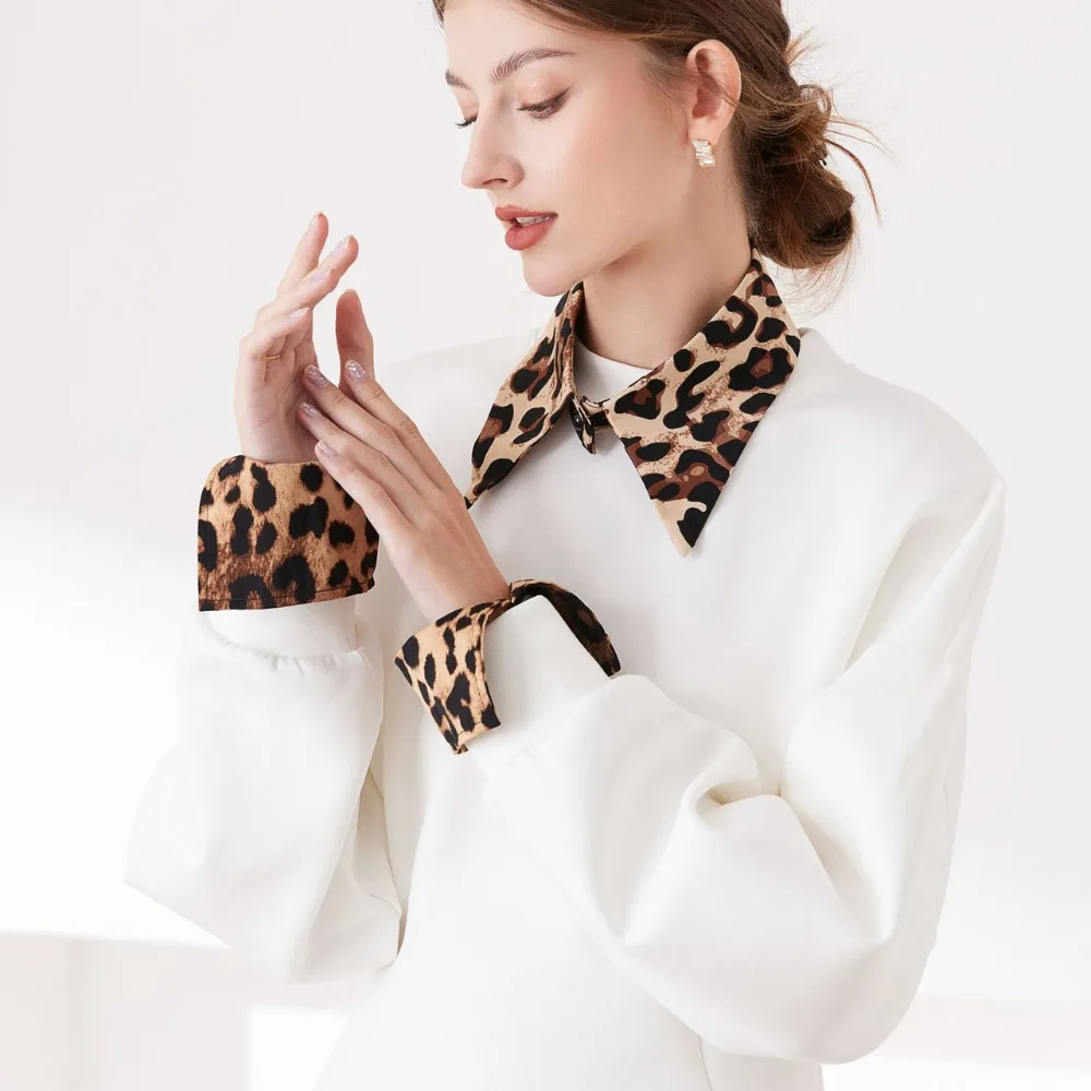 Detachable Leopard Print Shirt Fake Collar Comfortable Commute Fake Hand Sleeves Decorative Easy To Wear False Wrist Cuffs
Detachable Leopard Print Shirt Fake Collar Comfortable Commute Fake Hand Sleeves Decorative Easy To Wear False Wrist Cuffs