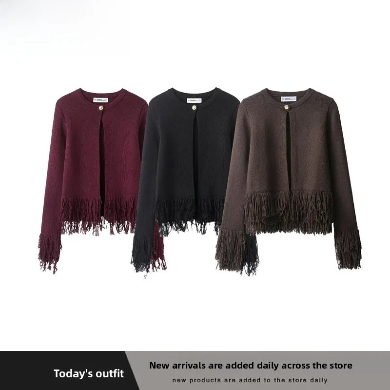 Модное вязаное пальто с бахромой и пуговицами ZR Sle, новая осенне-зимняя женская одежда в уличном стиле, 100% полиэстер
Модное вязаное пальто с бахромой и пуговицами ZR Sle, новая осенне-зимняя женская одежда в уличном стиле, 100% полиэстер