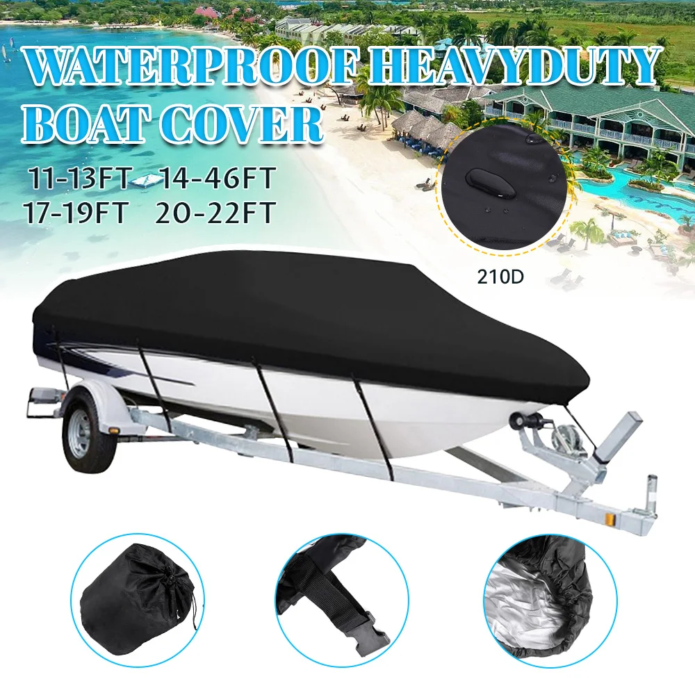 210D Universal Boat Marine Cover Anti-UV Waterproof Dustproof Heavy Duty Boat Accessories For 11-13Ft 14-16Ft 17-19Ft 20-22Ft
210D Universal Boat Marine Cover Anti-UV Waterproof Dustproof Heavy Duty Boat Accessories For 11-13Ft 14-16Ft 17-19Ft 20-22Ft