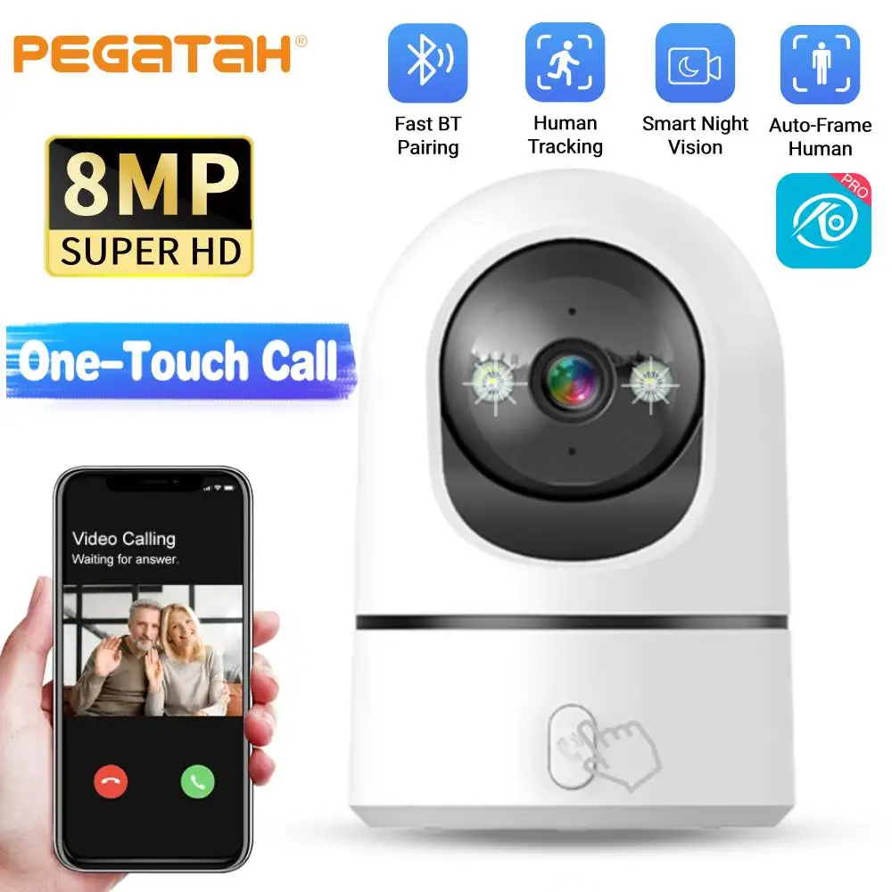 PEGATAH 8MP One-touch Call Indoor Baby Monitor WiFi PTZ Camera Auto Tracking Color Night Vision IP CCTV Surveillance Camera
PEGATAH 8MP One-touch Call Indoor Baby Monitor WiFi PTZ Camera Auto Tracking Color Night Vision IP CCTV Surveillance Camera