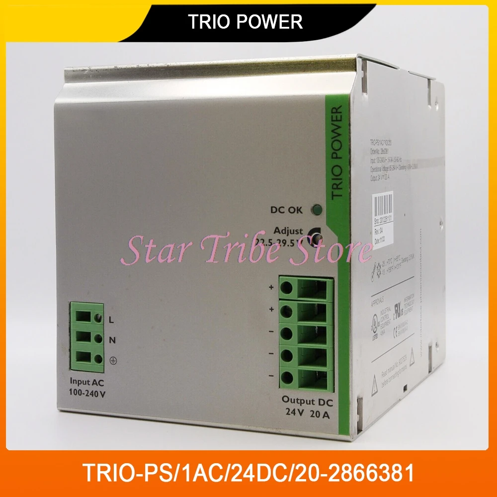New TRIO POWER TRIO-PS/1AC/24DC/20-2866381 Switching Power Supply 2866381
New TRIO POWER TRIO-PS/1AC/24DC/20-2866381 Switching Power Supply 2866381
