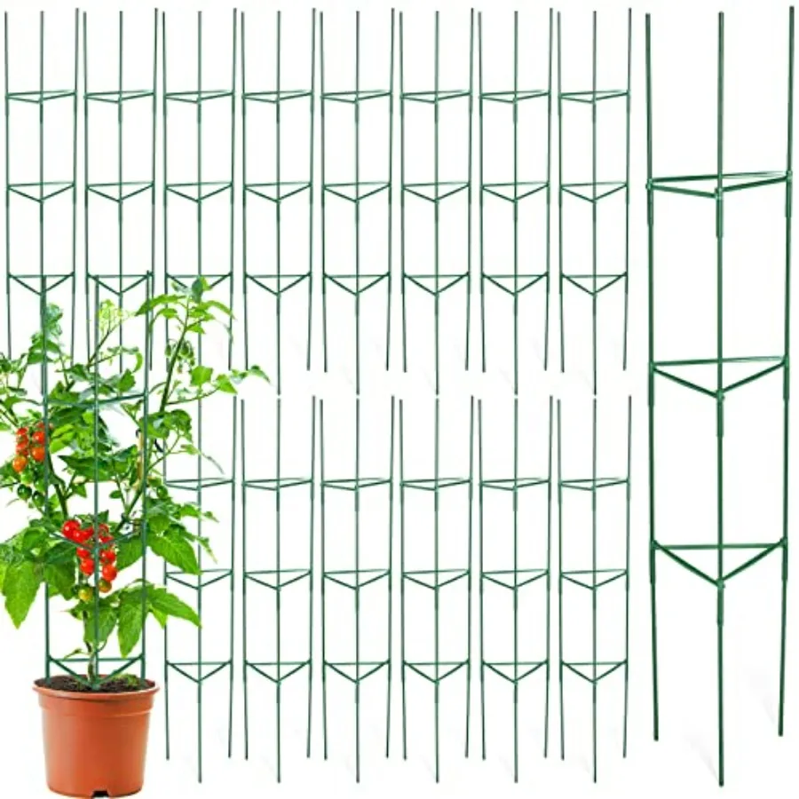 Garden tomato cages 48-inch metal green heavy-duty assembled trellis with adjustable snap arm for climbing vegetables
Garden tomato cages 48-inch metal green heavy-duty assembled trellis with adjustable snap arm for climbing vegetables