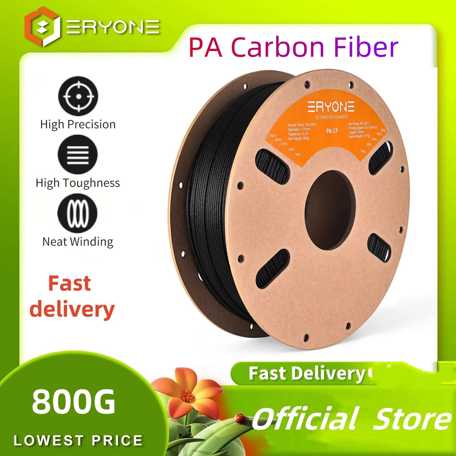 ERYONE 800G нейлоновая нить из углеродного волокна PA6/PA12 Premium Filament 3D Print, нейлоновая нить из углеродного волокна pa6/pa12, большая распродажа, 800 г/катушка
ERYONE 800G нейлоновая нить из углеродного волокна PA6/PA12 Premium Filament 3D Print, нейлоновая нить из углеродного волокна pa6/pa12, большая распродажа, 800 г/катушка