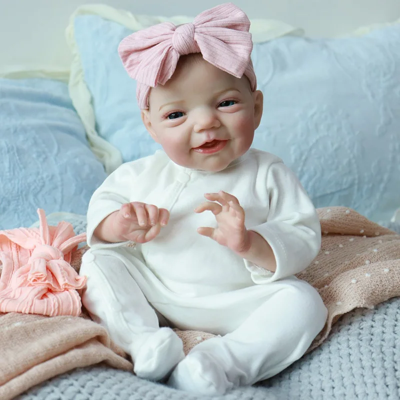 18inch Finished Reborn Dolls Smile Baby Charlie Hand Painting 3D Skin with Visible Veins Soft Cloth Body Newborn Baby Best Gift 
18inch Finished Reborn Dolls Smile Baby Charlie Hand Painting 3D Skin with Visible Veins Soft Cloth Body Newborn Baby Best Gift