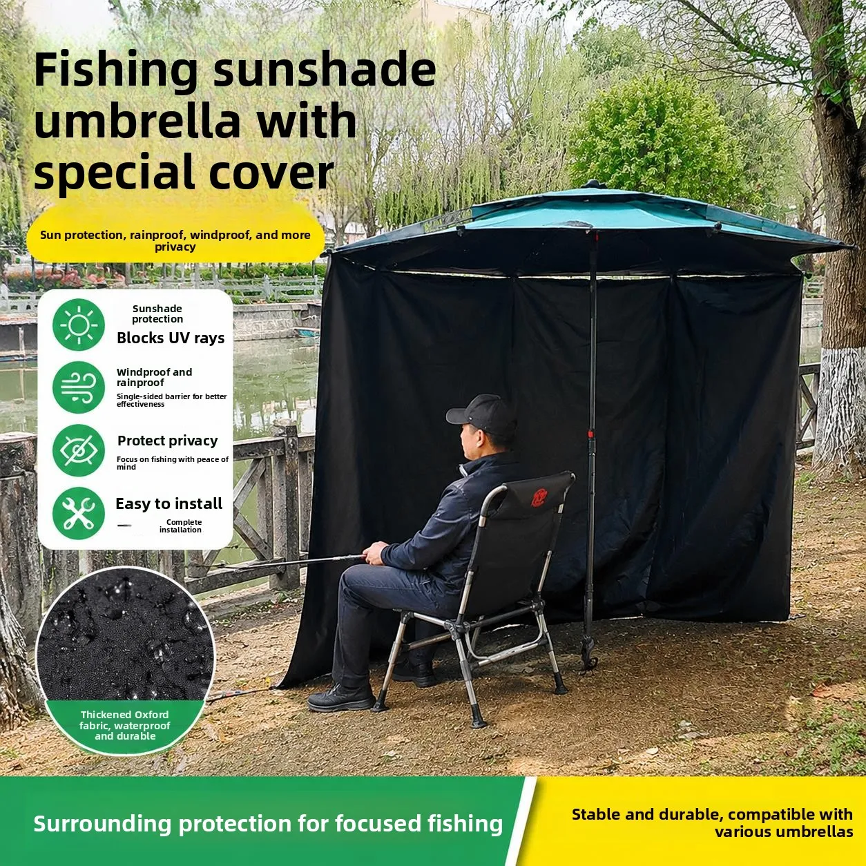 Universal Fishing Sunshade Umbrella Outdoor Courtyard Black Glue Silver Coating Rainproof UV Protection Aluminum Alloy Pole F...
Universal Fishing Sunshade Umbrella Outdoor Courtyard Black Glue Silver Coating Rainproof UV Protection Aluminum Alloy Pole F...