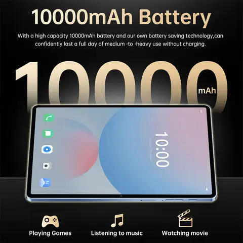 Upgraded Pad 25 Pro Tablet Android 15 Game Tab 22GB+2TB Global Version 10000mAh WiFi GPS 5G Dual SIM 10.1 Inch Kids Tablet PC