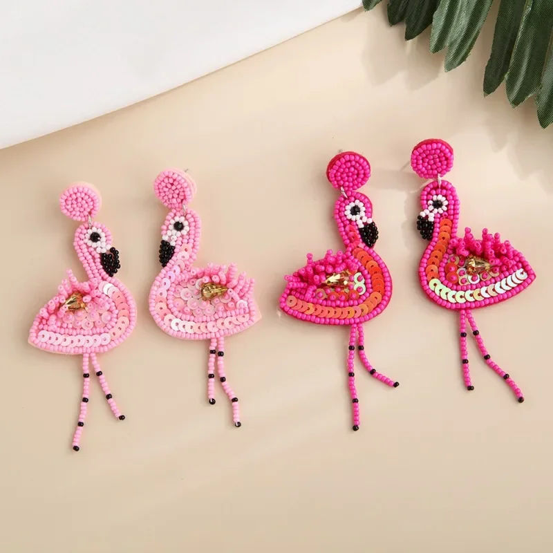 Beaded earrings Flamingo Originality Design Hand knitting Bohemia Sequin Alloy Fabric art Female Tide Simple Rice bead earrings
Beaded earrings Flamingo Originality Design Hand knitting Bohemia Sequin Alloy Fabric art Female Tide Simple Rice bead earrings