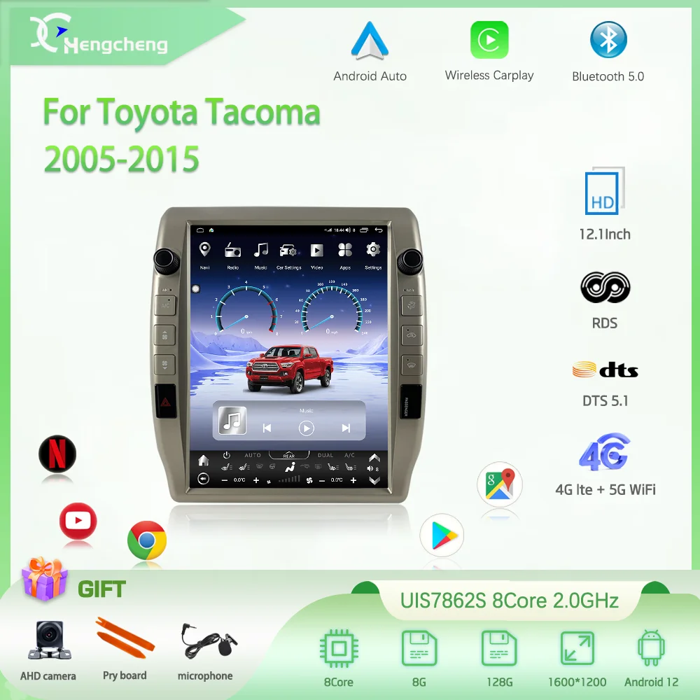 Автомобильный мультимедийный видеоплеер 12,1 дюйма для Toyota Tacoma 2005-2015, GPS-навигация, радио, Android 12, 8 ядер, 8 + 128G Carplay, 4G, 360, камера
Автомобильный мультимедийный видеоплеер 12,1 дюйма для Toyota Tacoma 2005-2015, GPS-навигация, радио, Android 12, 8 ядер, 8 + 128G Carplay, 4G, 360, камера