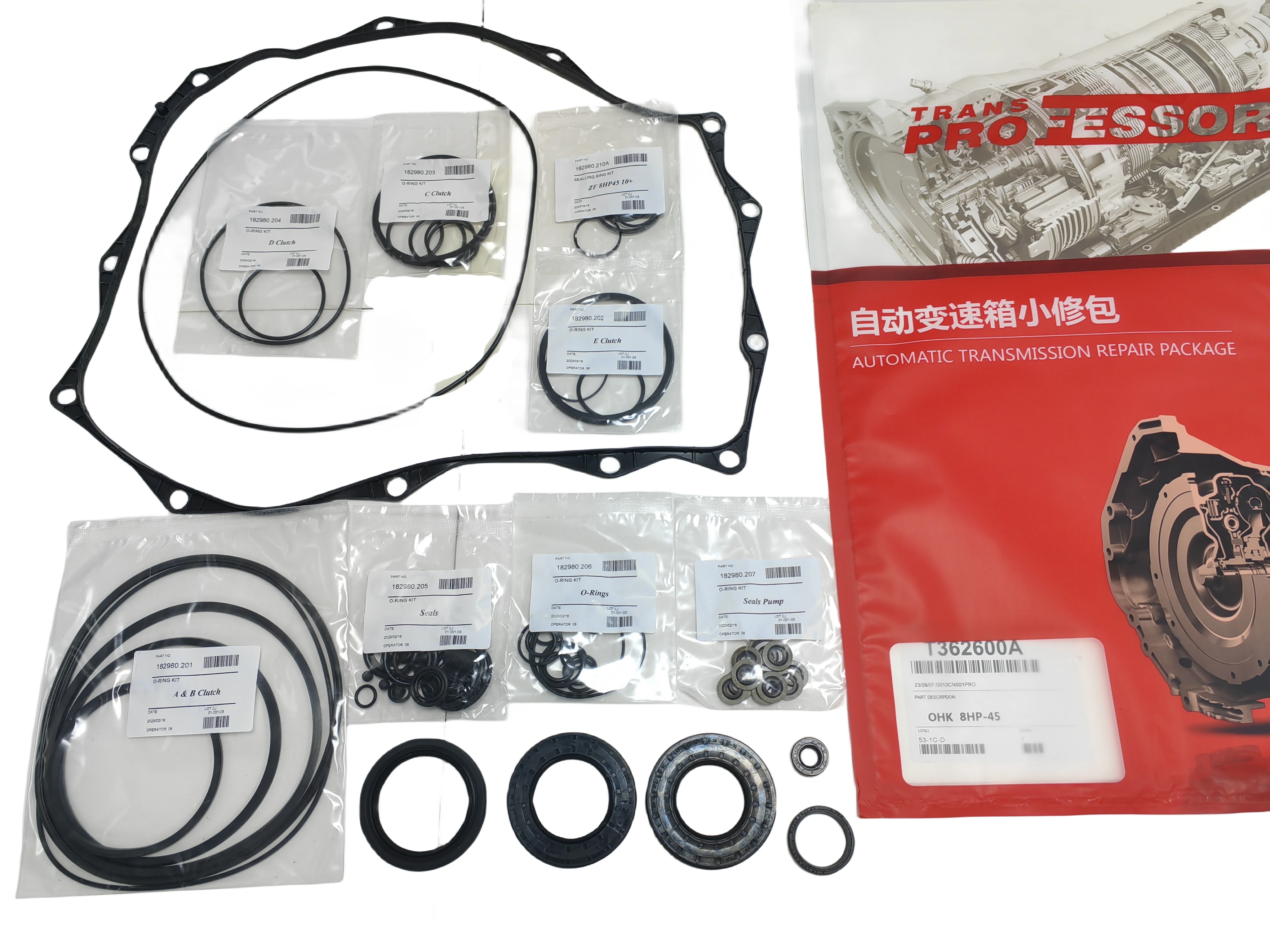 ZF8HP45 Transmission Repair Overhaul Kit for BMW AUDI CHRYSLER, TransProfessor OHK Gaskets Oil Seals Rebuild Set Car Accessories
ZF8HP45 Transmission Repair Overhaul Kit for BMW AUDI CHRYSLER, TransProfessor OHK Gaskets Oil Seals Rebuild Set Car Accessories