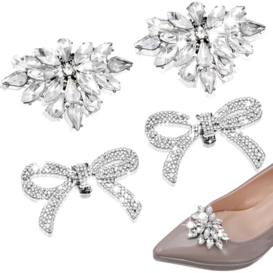 4 Pack Shoe Clips for Heels, Rhinestone Shoe Clips Shoes Clip for Women Bow Rhinestone Buckle Detachable Clip for Bridal Weddin
4 Pack Shoe Clips for Heels, Rhinestone Shoe Clips Shoes Clip for Women Bow Rhinestone Buckle Detachable Clip for Bridal Weddin