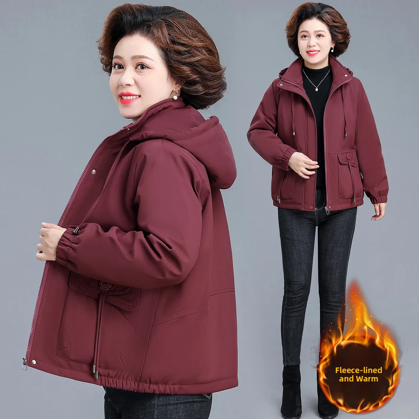 Утепленная флисовая зимняя куртка для женщин среднего возраста, повседневная теплая верхняя одежда, осенне-зимняя ветровка с коротким рукавом на молнии
Утепленная флисовая зимняя куртка для женщин среднего возраста, повседневная теплая верхняя одежда, осенне-зимняя ветровка с коротким рукавом на молнии