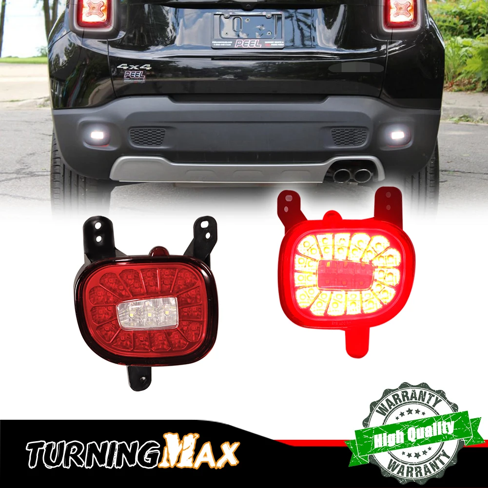 Red & White LED Rear Bumper Reflector Lights Rear Fog Light, Tail Light with Backup Reverse Light For 2015-2022 Jeep Renegade
Red & White LED Rear Bumper Reflector Lights Rear Fog Light, Tail Light with Backup Reverse Light For 2015-2022 Jeep Renegade