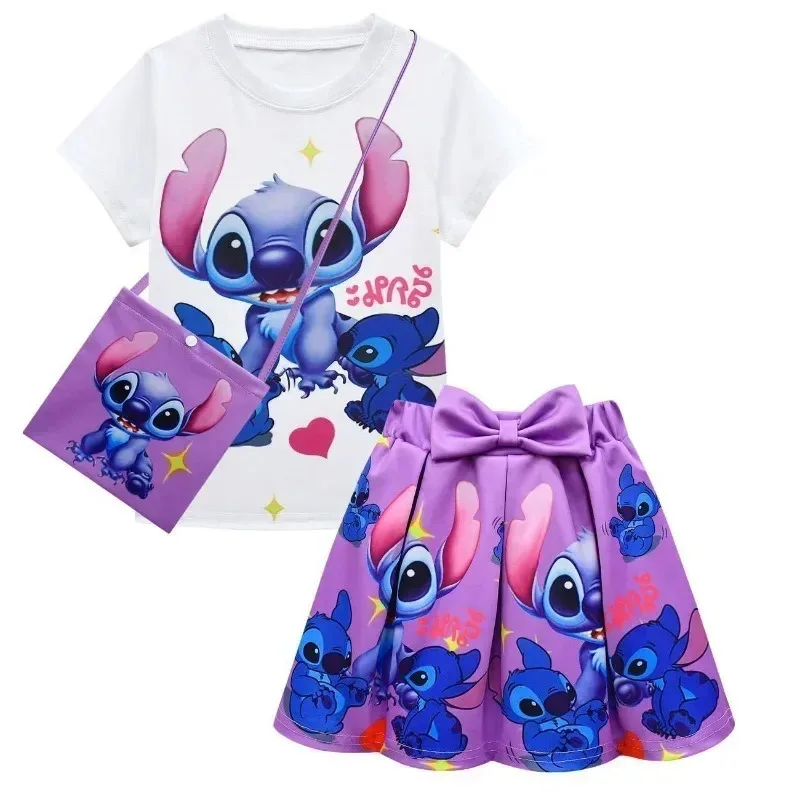 Cartoon Kids Cosplay Dresses Stitch Girls T-shirt + Skirt Bag Princess Casual Dress Children Cartoon Birthday Party Clothes Set
Cartoon Kids Cosplay Dresses Stitch Girls T-shirt + Skirt Bag Princess Casual Dress Children Cartoon Birthday Party Clothes Set
