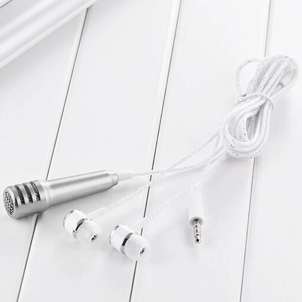 Mini Karaoke Microphone Silver Compact Mini Microphone for Mobile Phone Tablet Laptop Crystal Sound Headphone Compatible
Mini Karaoke Microphone Silver Compact Mini Microphone for Mobile Phone Tablet Laptop Crystal Sound Headphone Compatible