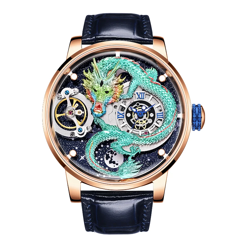 HANBORO Men Automatic Watch 45.5mm Mechanical Wristwatch Luminous 5D Carved Dragon Dial Leather Strap
HANBORO Men Automatic Watch 45.5mm Mechanical Wristwatch Luminous 5D Carved Dragon Dial Leather Strap