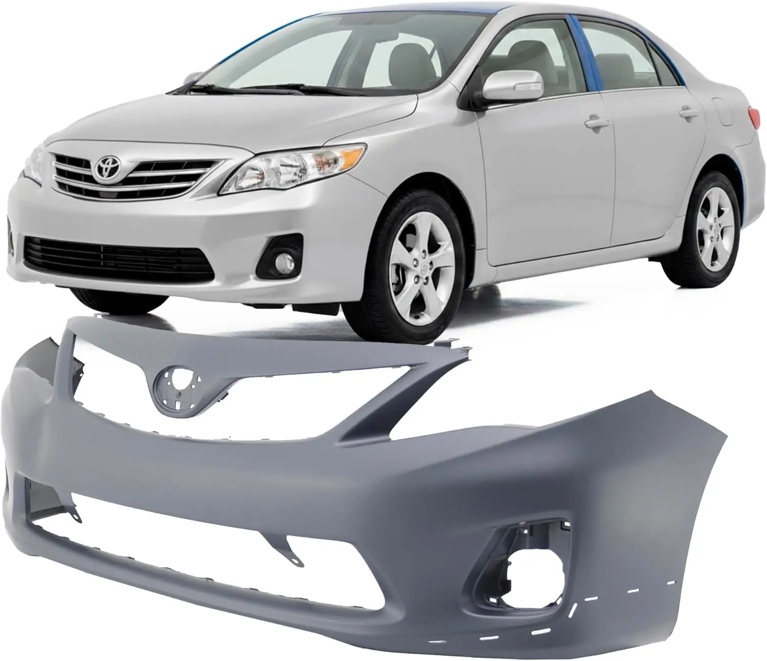 For 2011 - 2013 Sedan, Plastic Front Bumper Cover, Primed Color, New and Ready for Paint with Fog Light Holes
For 2011 - 2013 Sedan, Plastic Front Bumper Cover, Primed Color, New and Ready for Paint with Fog Light Holes